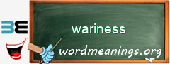 WordMeaning blackboard for wariness